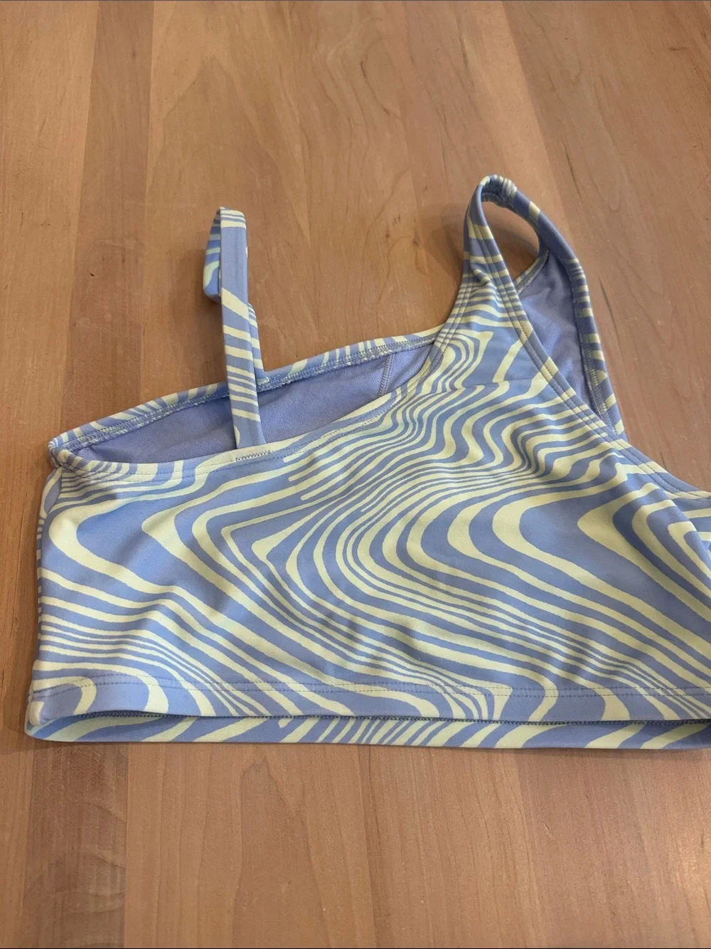 Athleta Girls Swirl-Print Blue and Pale Yellow Bikini Set